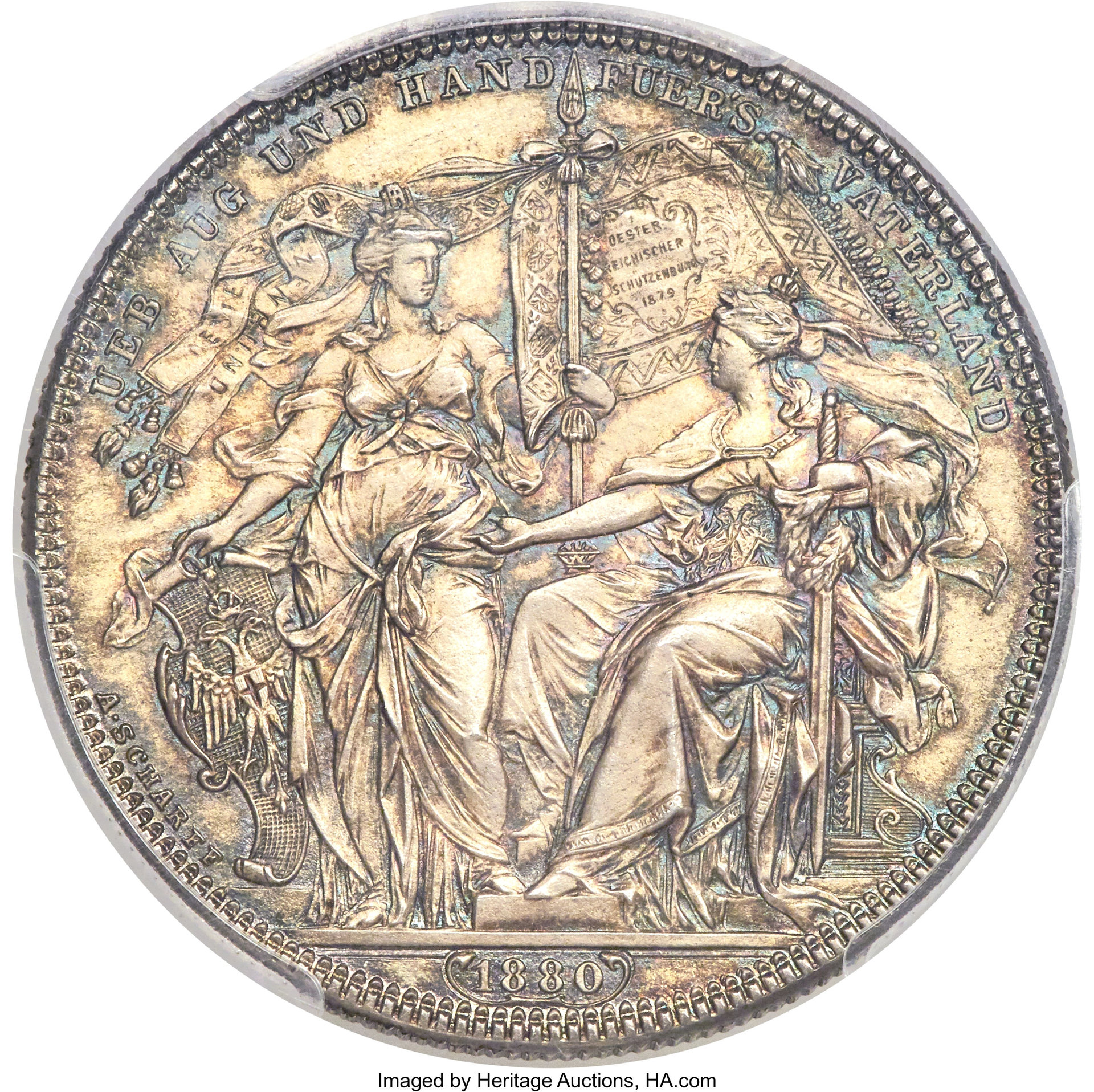 Austria, Franz Joseph I silver Shooting Festival Medal (aka 2 Florin) 1880 MS66 PCGS_LF_01.jpg