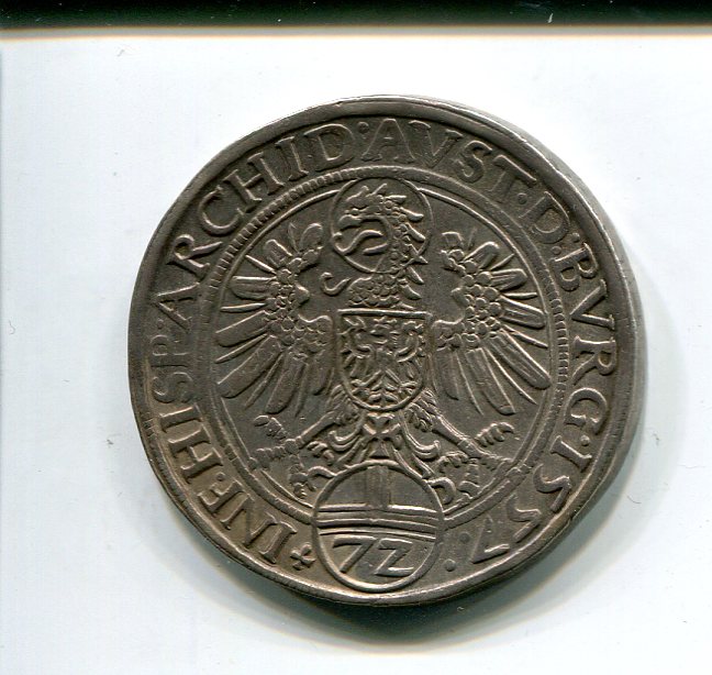 Austria Hungary Ferd I Tyrol Taler of 72 Kr 1557 rev 084.jpg