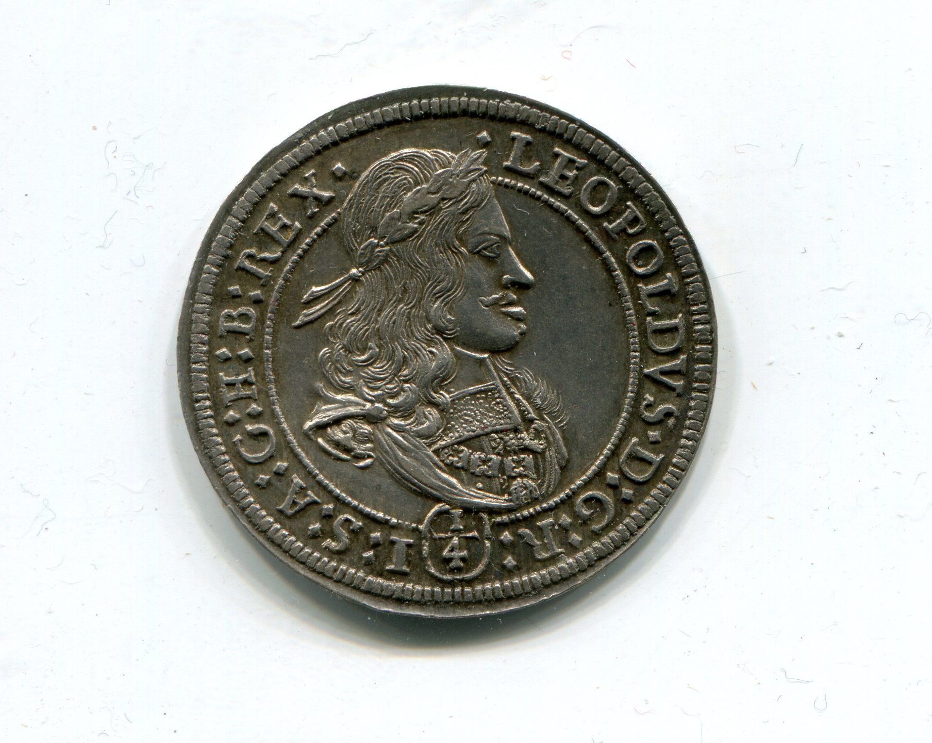 Austria-Hungary Leo I Qtr Taler Hall nd 1669-90 LD obv 436.jpg