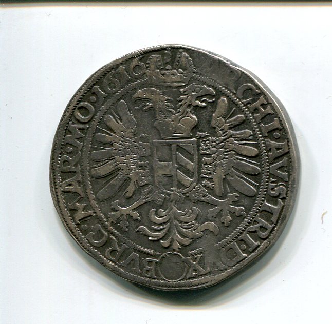 Austria Hungary Matthias Taler 1616 Kuttenberg rev  236.jpg