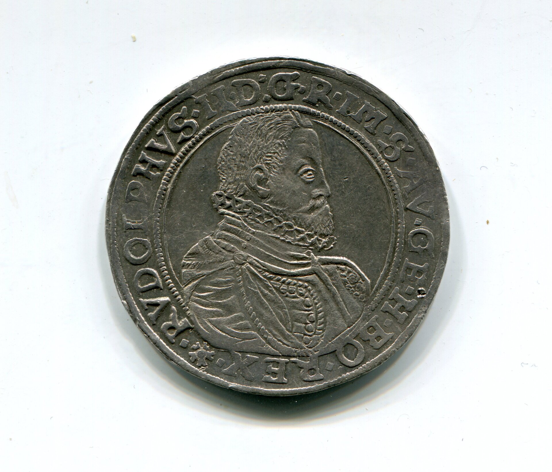 Austria-Hungary Rudolf II Taler 1584 Budweis LD obv 785.jpg