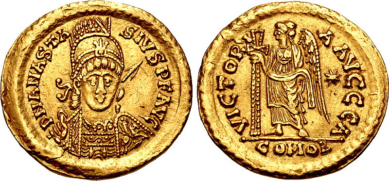 AV Solidus struck by Theodoric for Anastasius at the Rome Mint.jpg