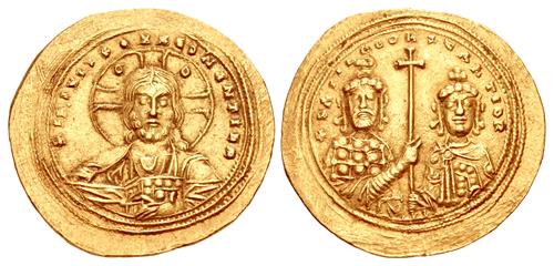Basil II Bulgaroktonos Constantine VIII Christ CNG 4.8.20.jpg