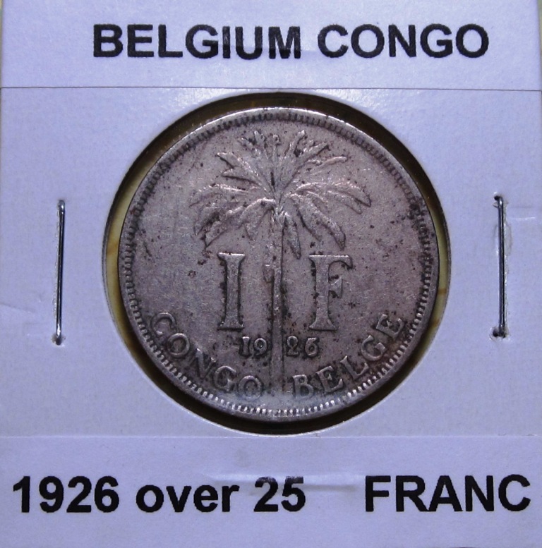 Belgian Congo 1926 over 1925 Franc.jpg