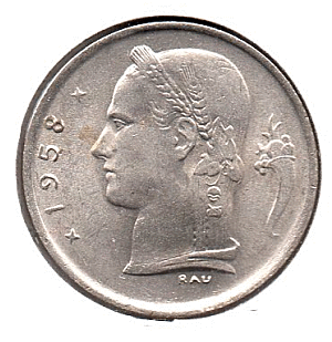 Belgium - 1 Franc - 1958.gif