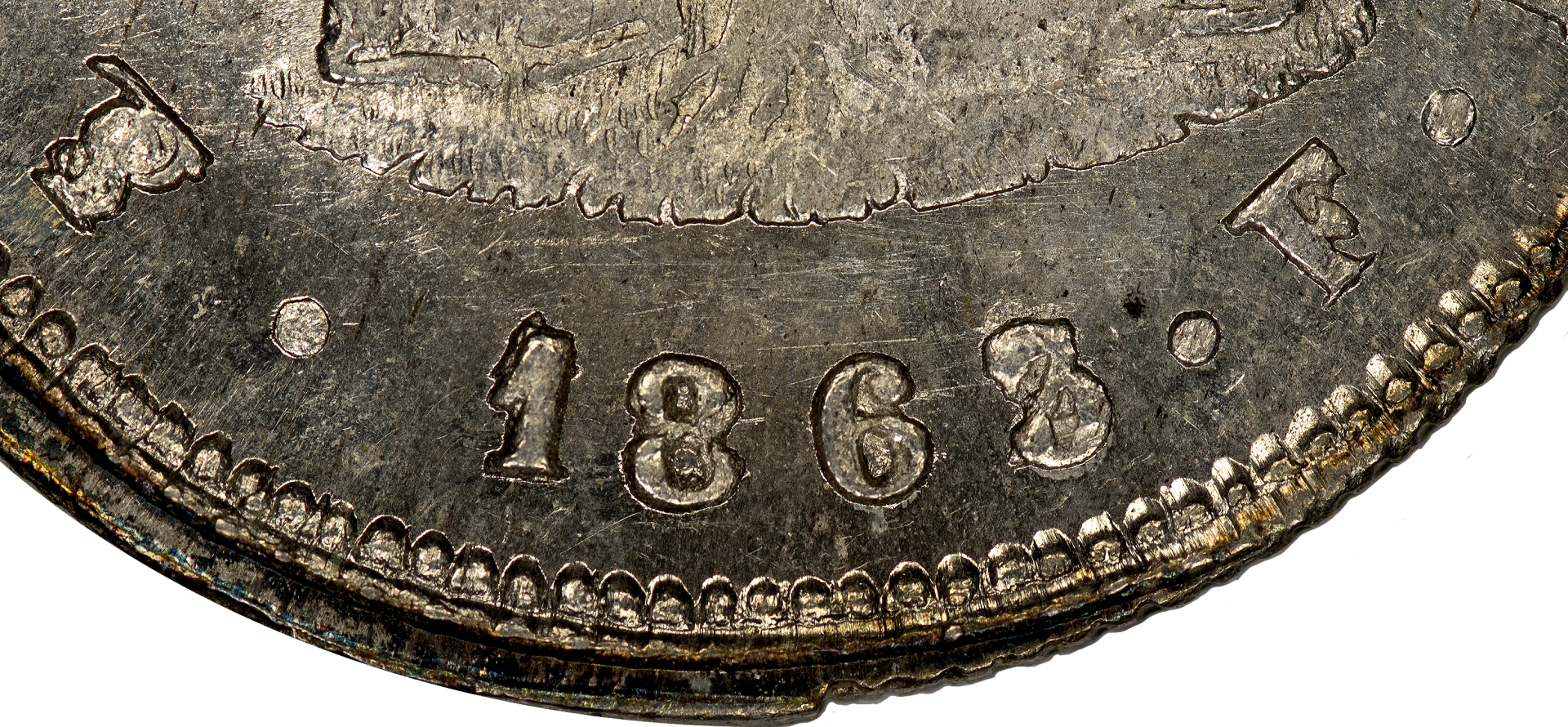 Bolivia - 1863 (over 1862) 2 Soles - Date.png