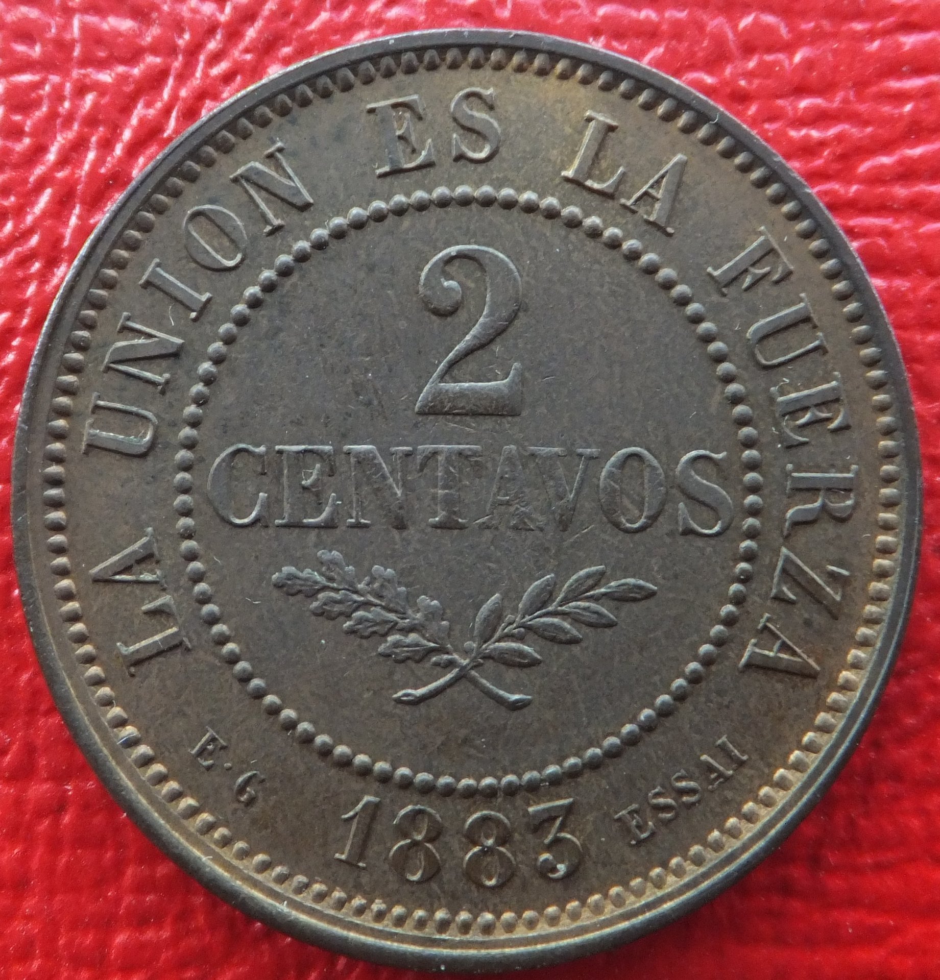 Bolivia 2 centavos 1883 essai (2).JPG