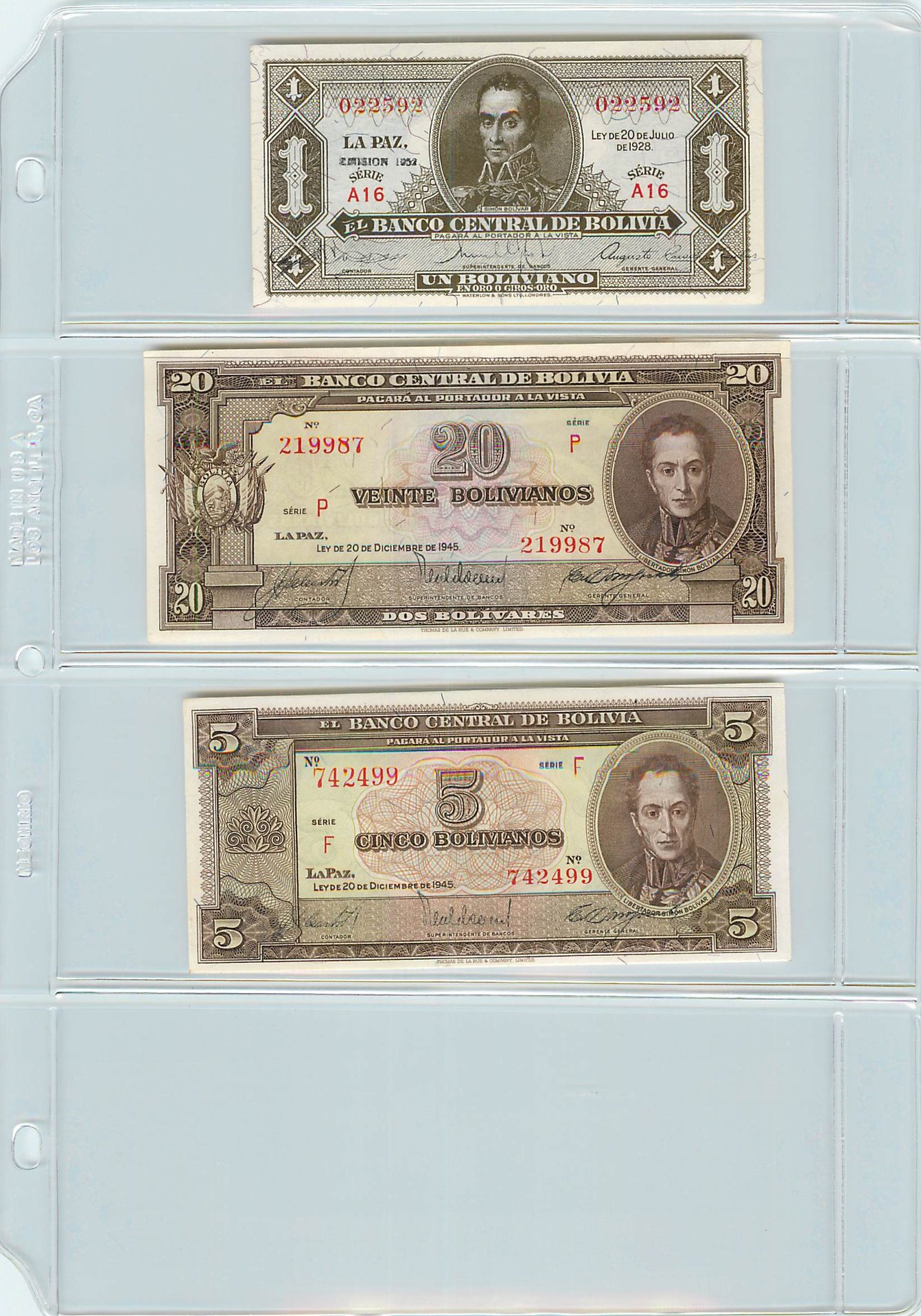 Bolivia Banknote collection front 2015_08_27_10_03_350001.jpg
