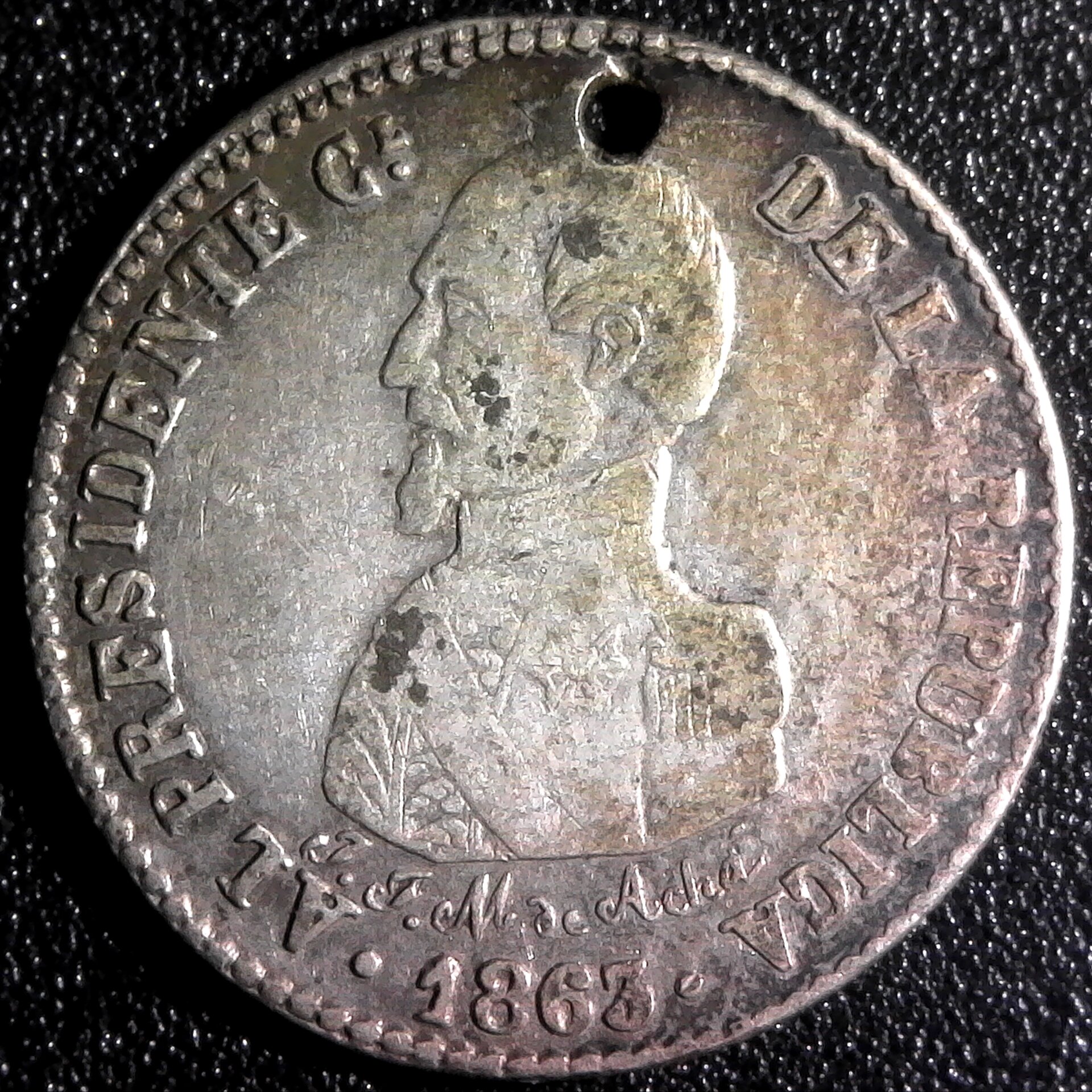Bolivia Proclamation 2 Real 1863 Condor Constitution  Bosco 46 obv.jpg