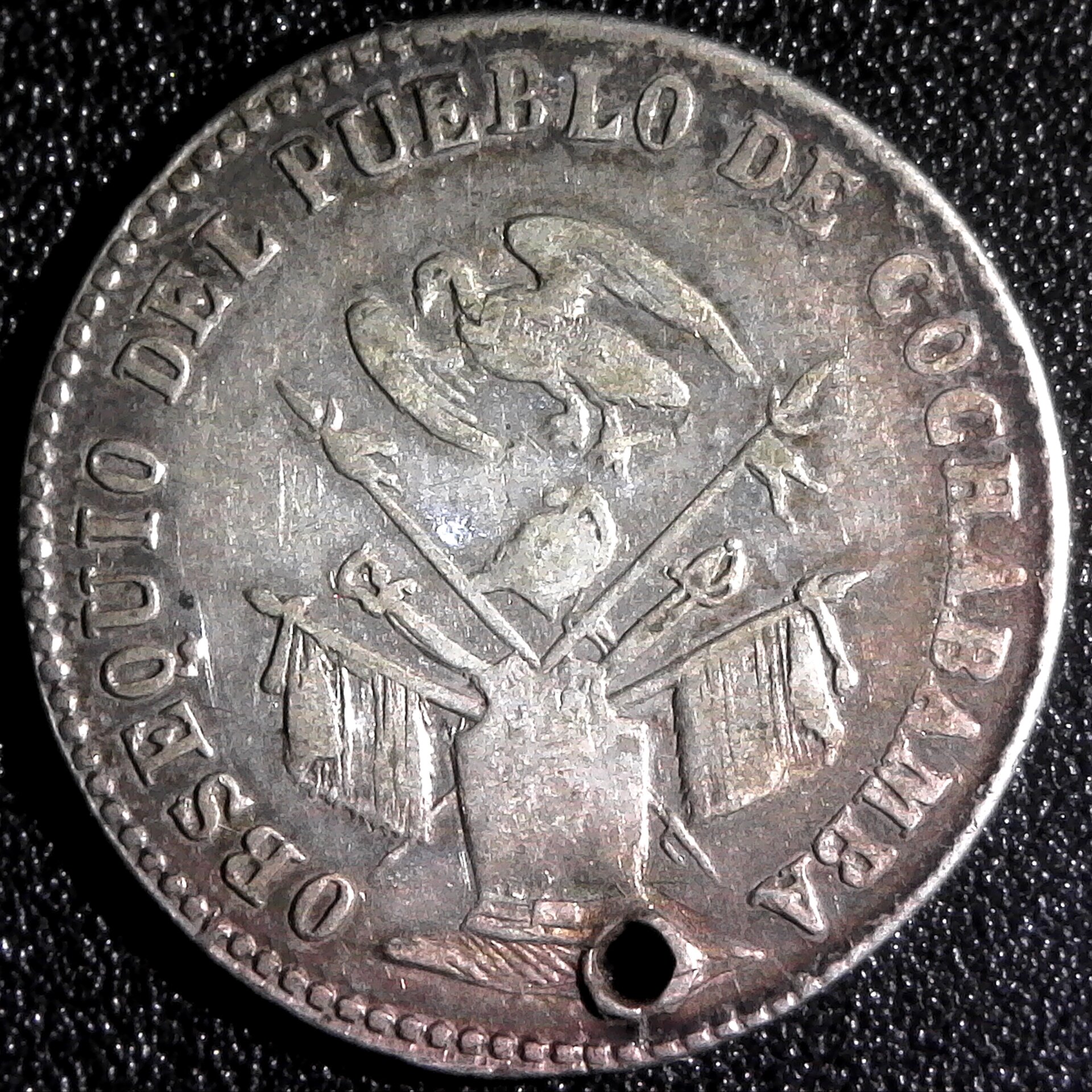 Bolivia Proclamation 2 Real 1863 Condor Constitution  Bosco 46 rev.jpg