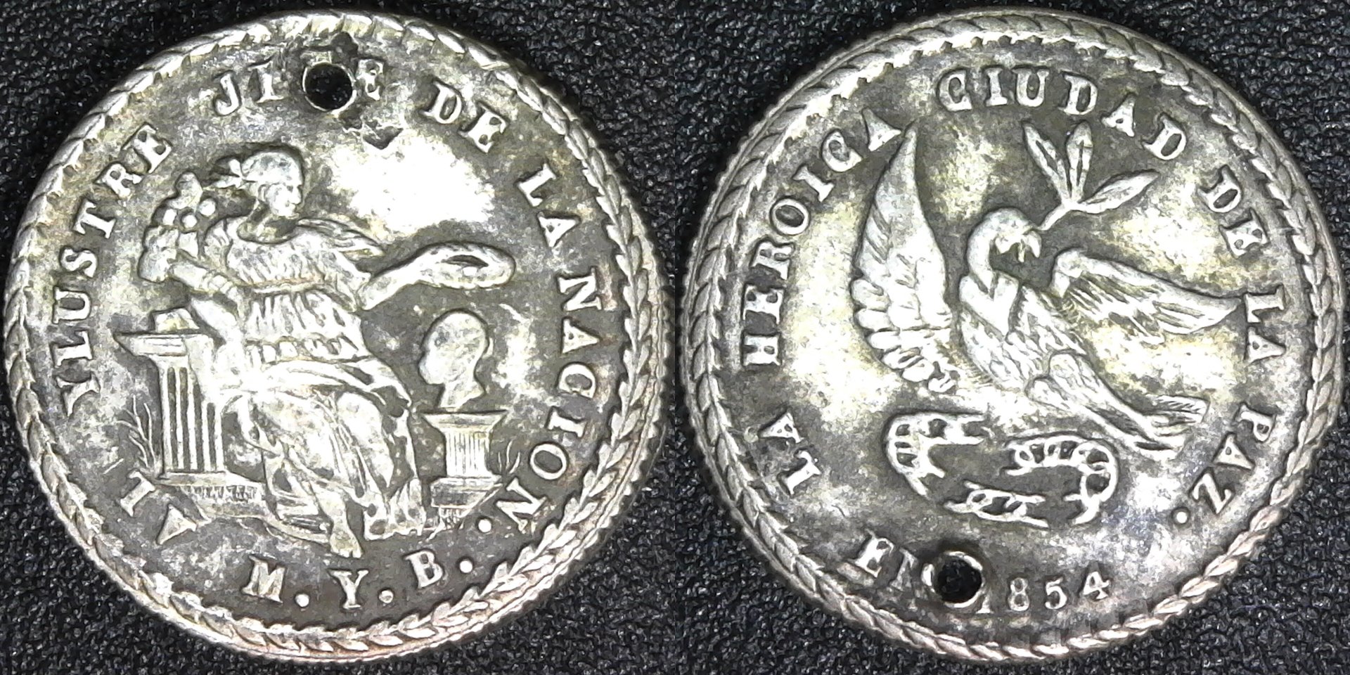 Bolivia Proclomation Real 1854 Liberty Dove obv-side.jpg