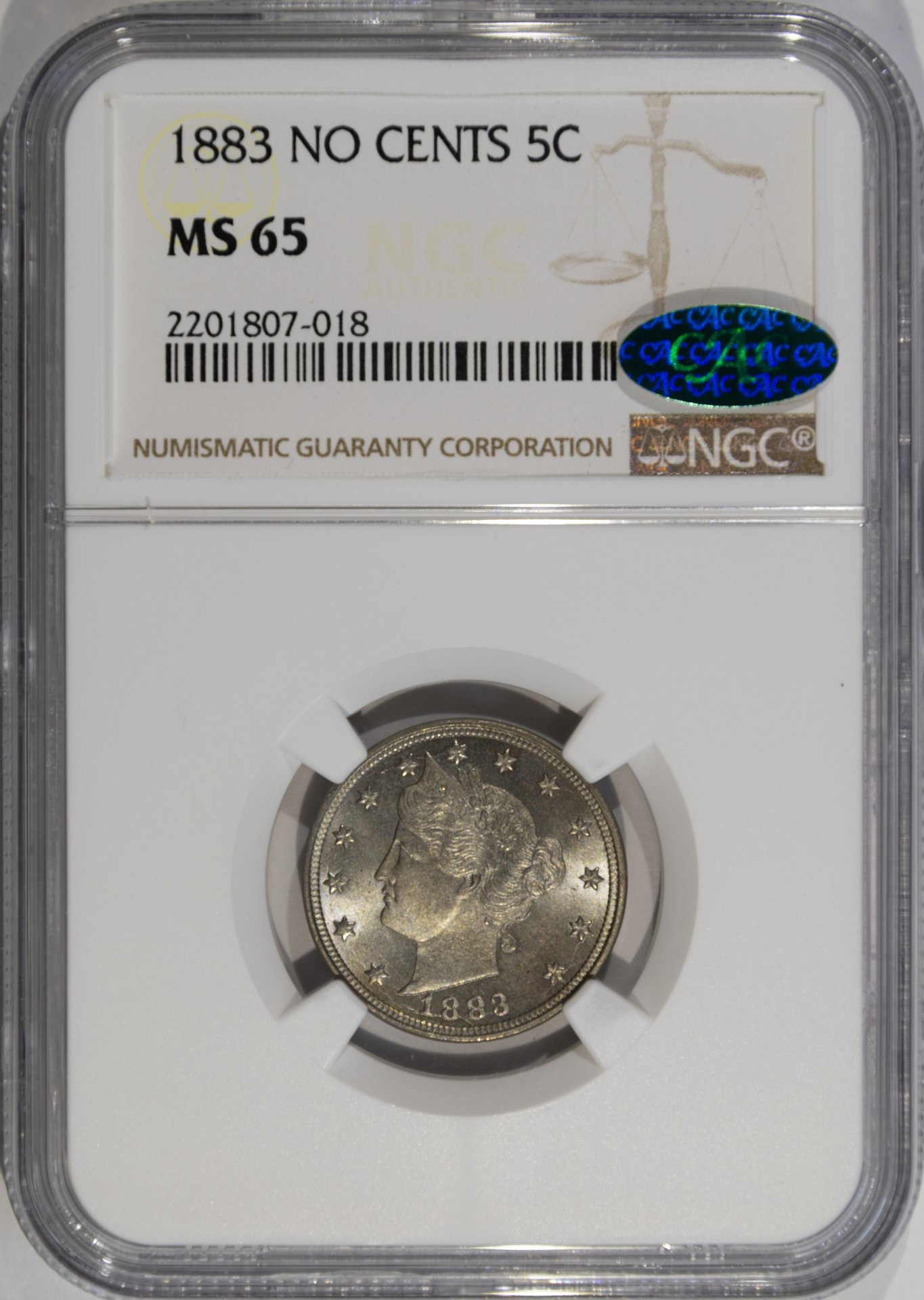 Box Position (24)-  1883 Five Cent Piece - Liberty Head, No Cents NGC MS65 CAC Obv Slab New.jpg