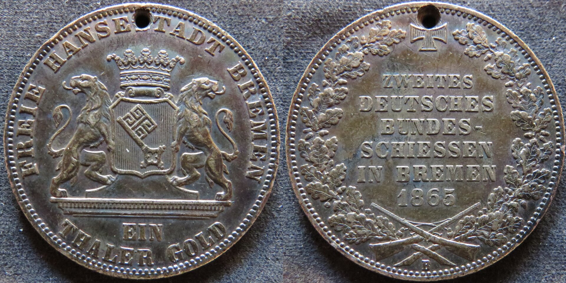 Bremen 1865 Thaler holed.jpg