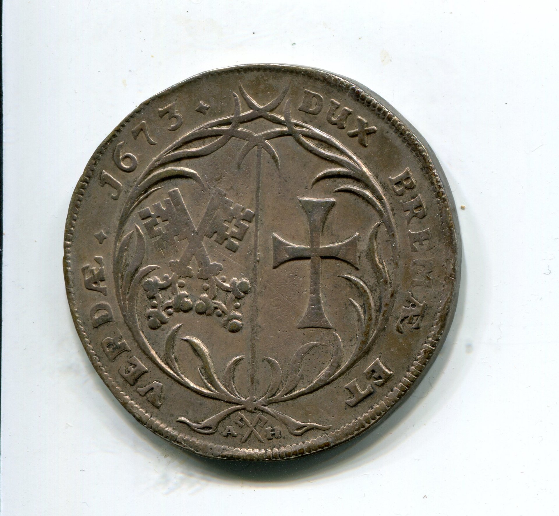 Bremen & Verden Karl XI Taler 1673 LD rev 513.jpg