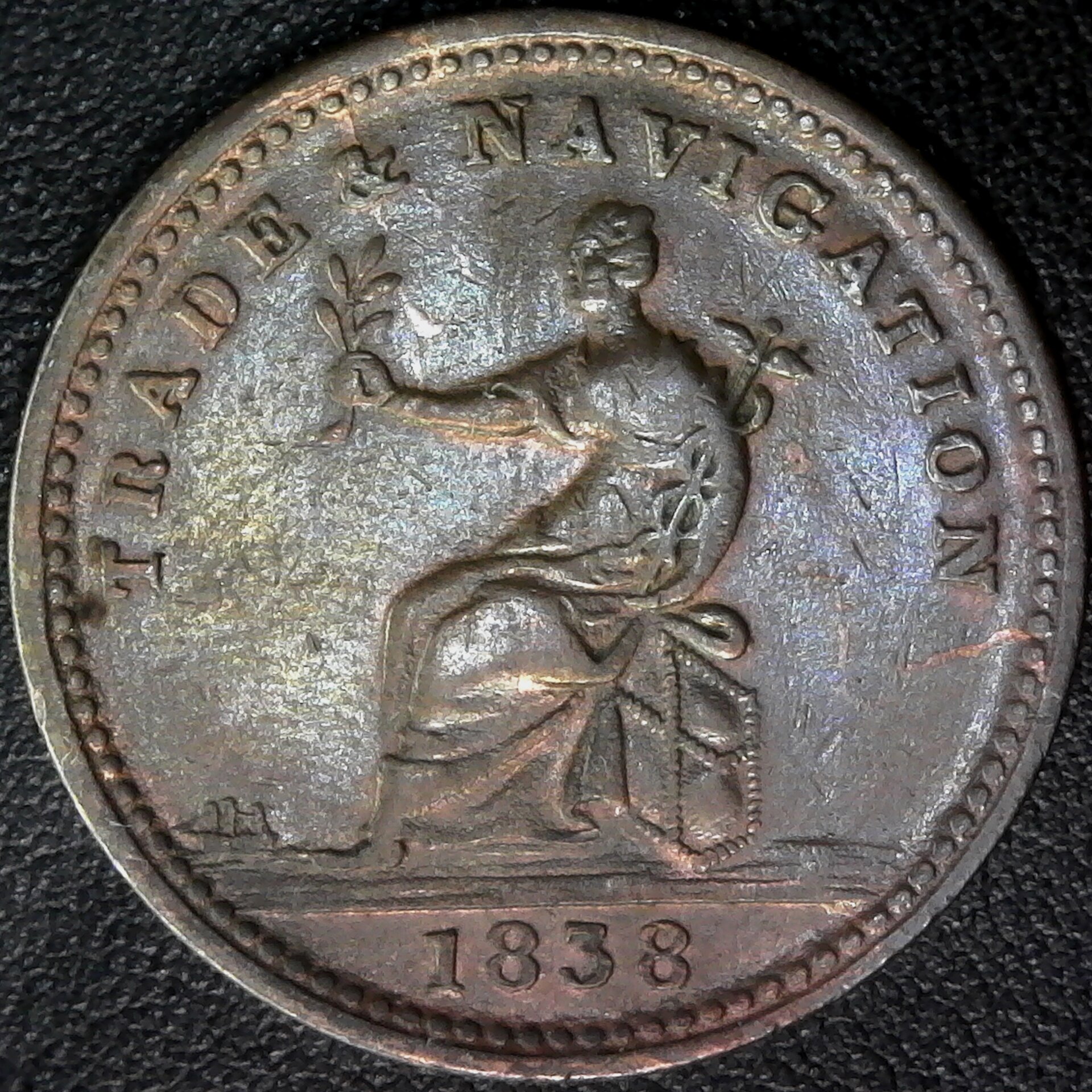 British Guiana - Guyana; Stiver 1838 XF - KM#Tn2 obv.jpg