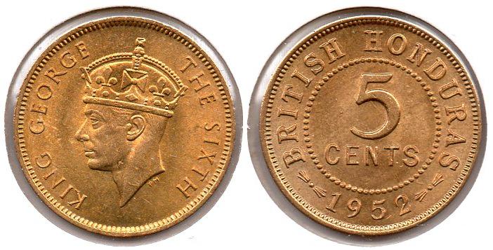 British Honduras - 5 Cents - 1952.JPG