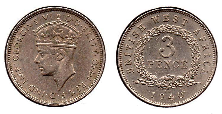 British West Africa - 3 Pence - 1940 KN.jpg
