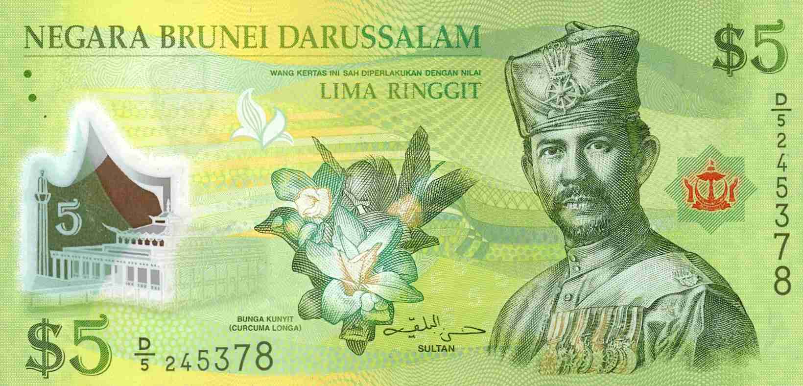 Brunei 5 Ringgit 2011 P36 face.jpg