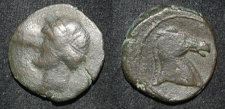 Bruttium Carthage occupation Hannibal Italy 215-205 BC 2nd Punic War AE 19 Tanit Horse Hd RARE.jpg