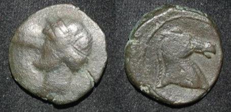 Bruttium Carthage occupation Hannibal Italy 215-205 BC 2nd Punic War AE 19 Tanit Horse Hd RARE.jpg