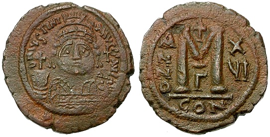 Byz - Justinian Const. follis plague pic FORVM.jpg