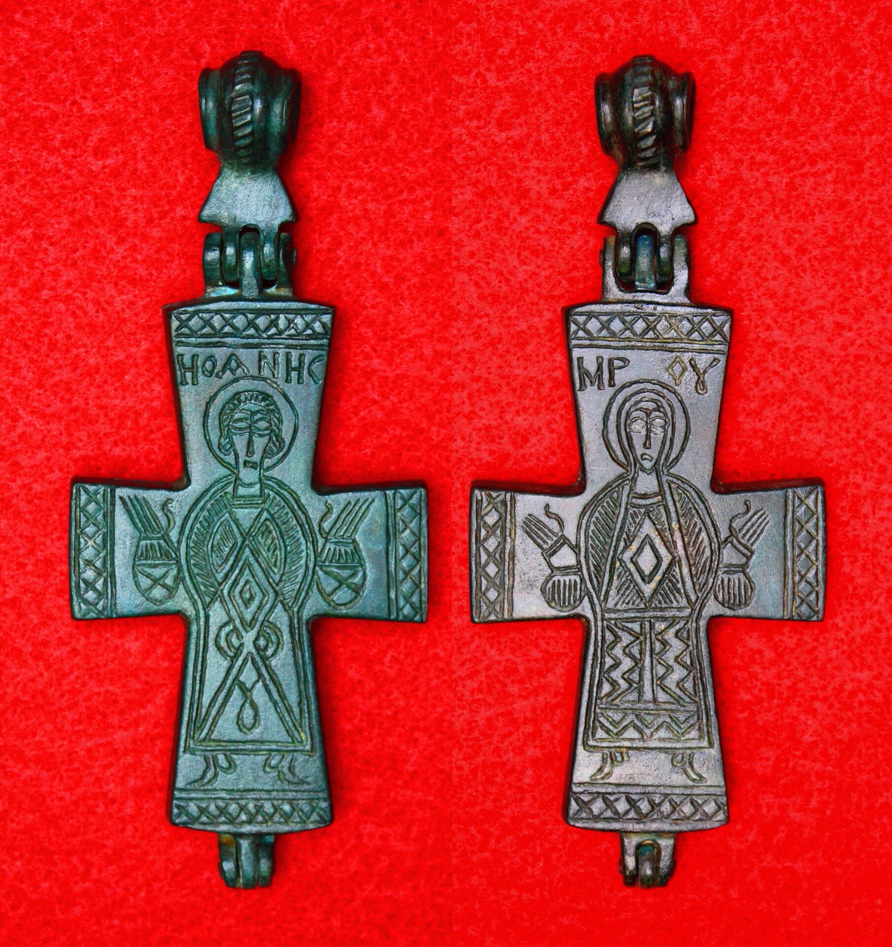 Byzantine Enkolpia, 9th - 11th cen., 4.33 in. long.jpg