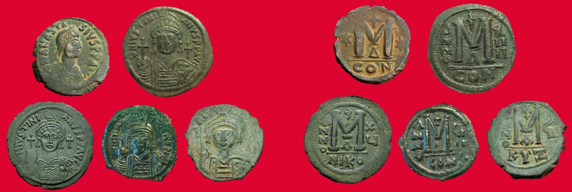 Byzantine Follis Five Folles I like RED.jpg