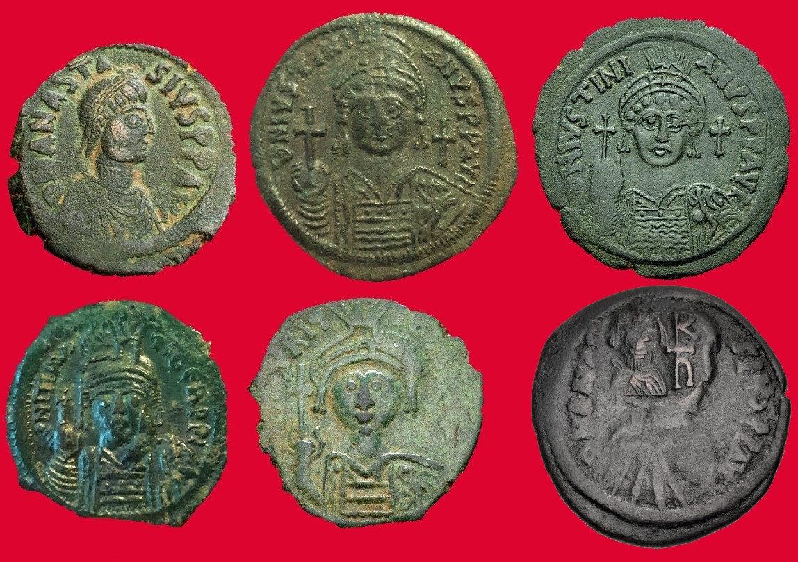 Byzantine Follis Five Folles RED O.jpg