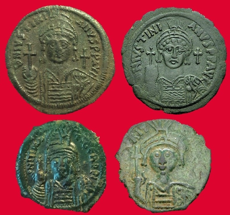 Byzantine Follis Four Folles RED O.jpg