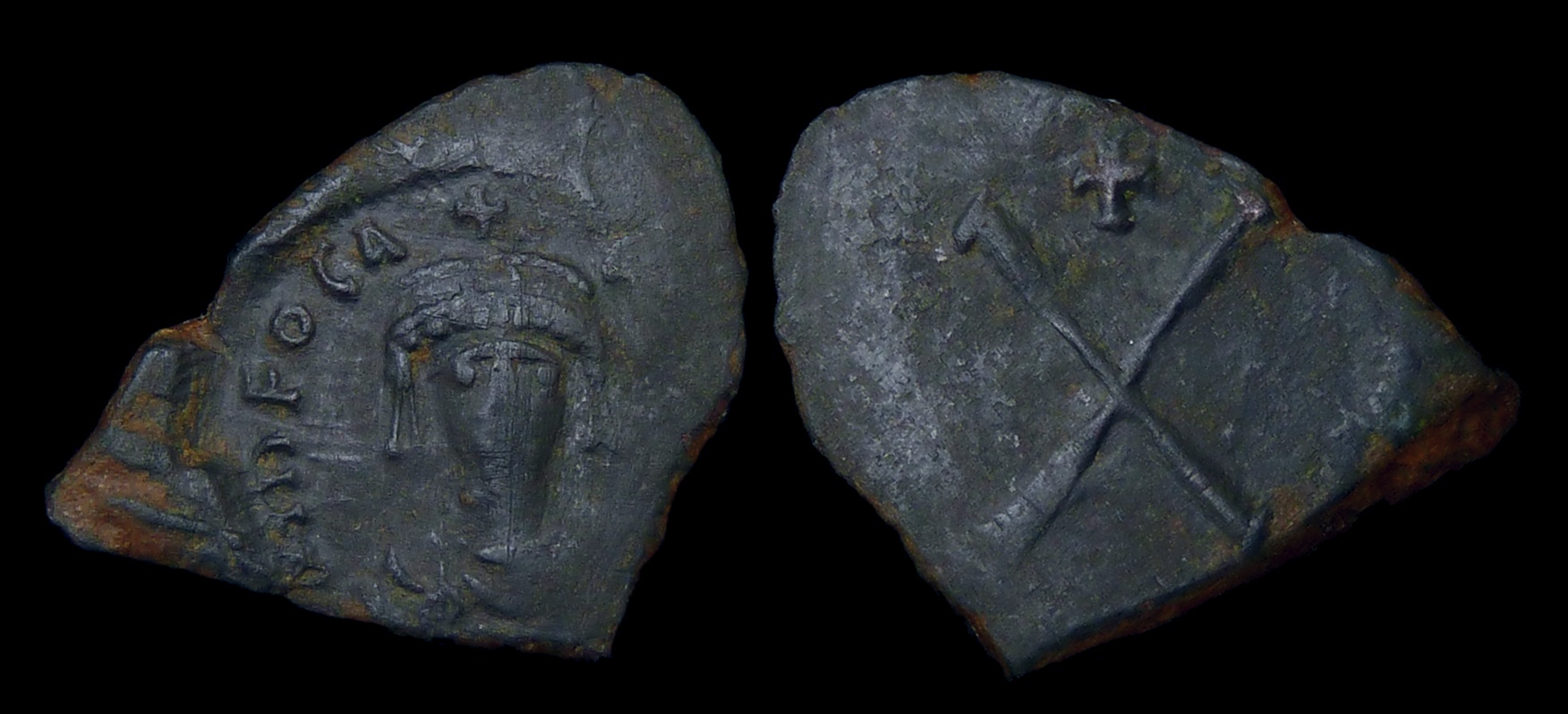 BYZANTINE - Phocas AE Decanummium Quartered 3636.jpg