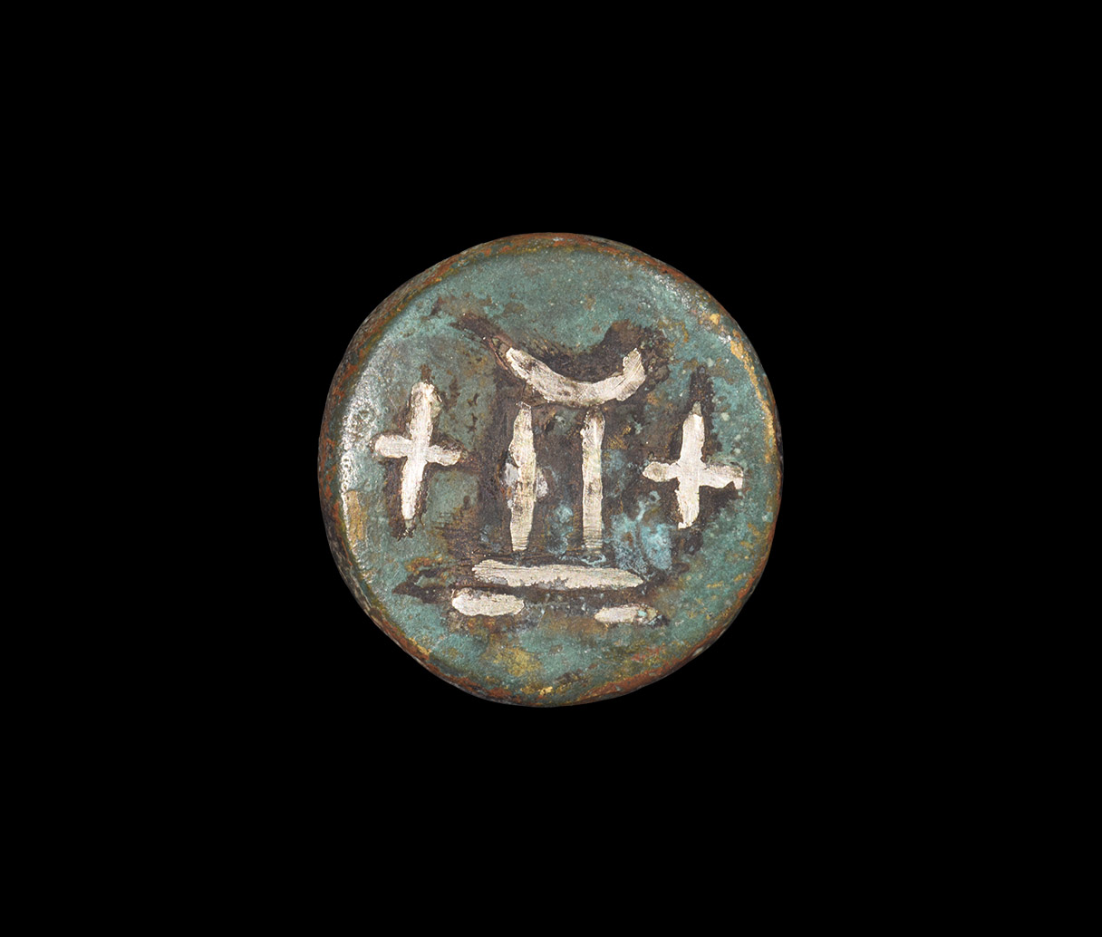 BYZANTINE TRADE WEIGHT WITH INLAID CROSSES timeline 2.22.18.jpg