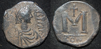 BZ Anastasius I 491-518 AE Post Reform Folles M monogram.jpg