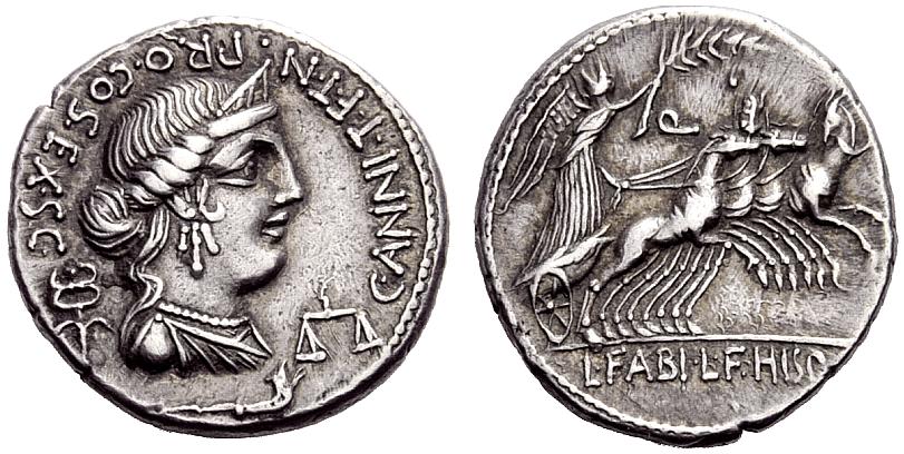 C Annius Tf & L Fabius Lf Hispaniensis Denarius NAC.jpg