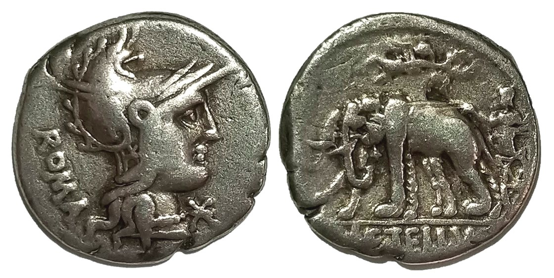 C Caecilius Metellus Caprarius Elephant Biga denarius.jpg