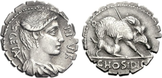 C Hosidius Geta Denarius Speared Boar CNG.jpg