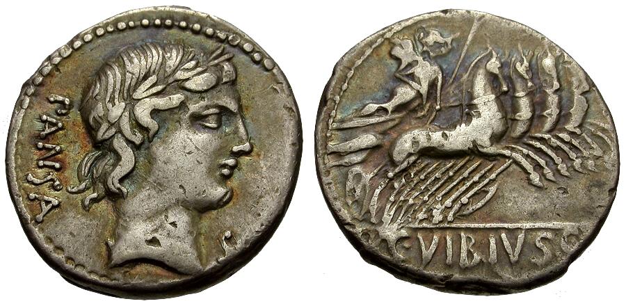 C. Vibius C.F. Pansa AR Denarius feat. Minerva.jpg