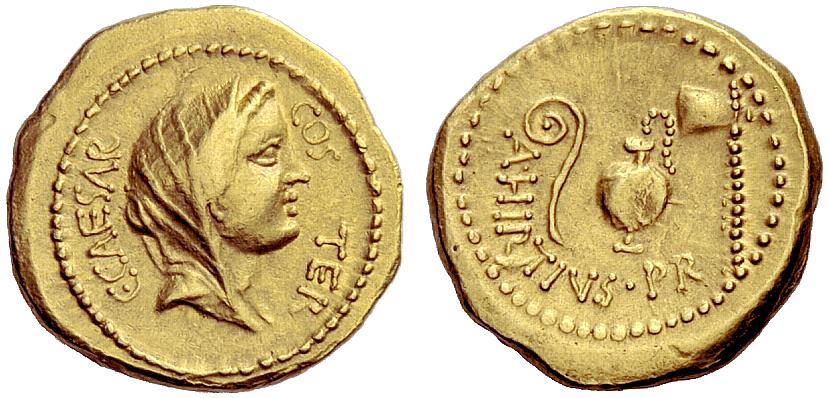 Caesar Aureus A Hirtius Praetor NAC.jpg