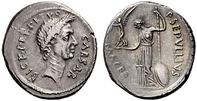 Caesar Denarius Macer DictPerpetvo Diadem Head NAC.jpg