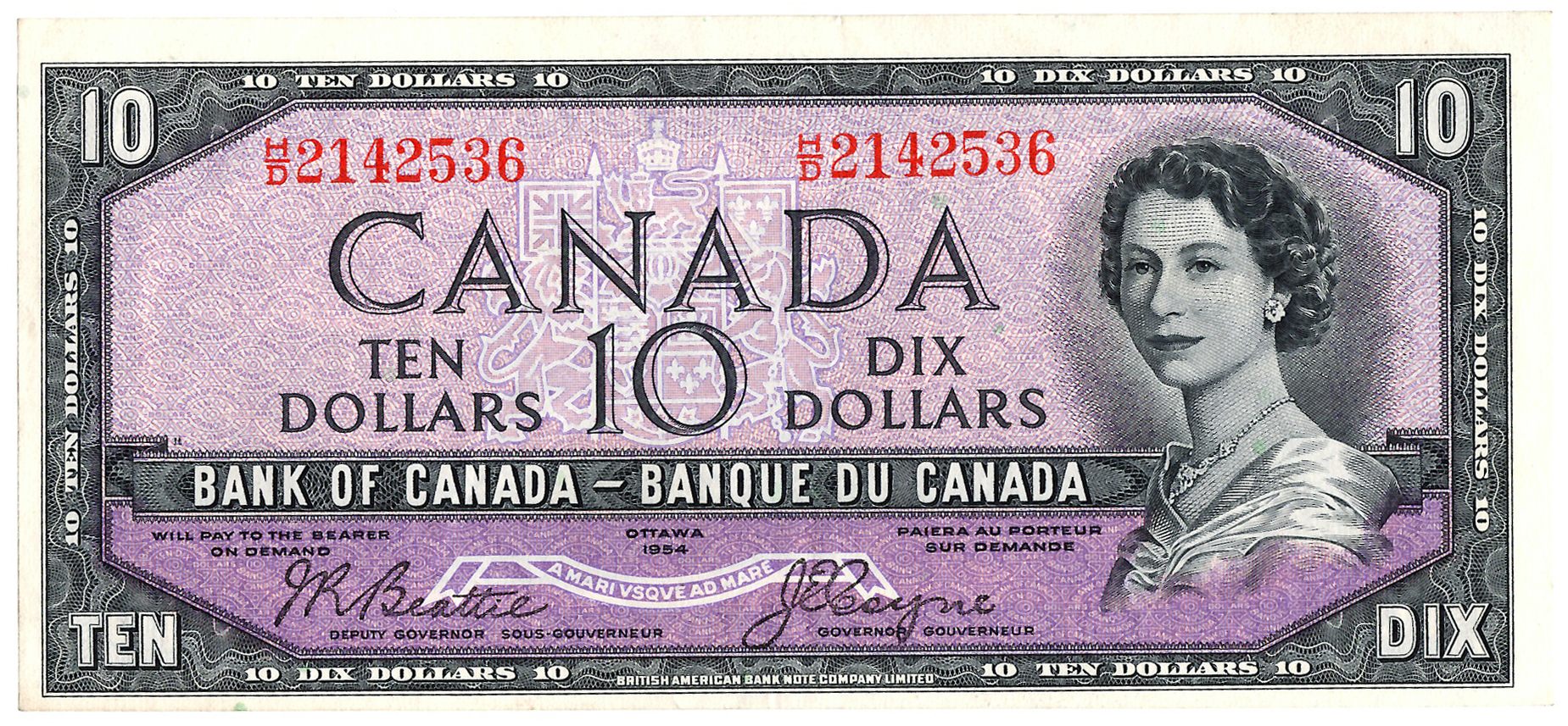 Canada - 1954 10 Dollar Note Devil's Head - Obverse.jpg