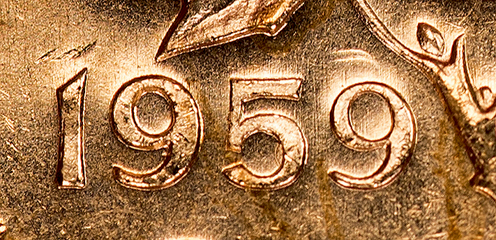 Canada - 1959 Cent Double Hanging 9 - Date.jpg