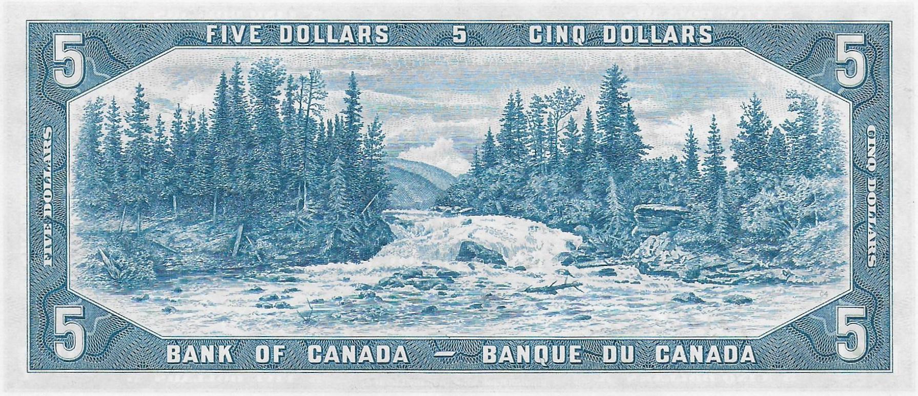 Canada 5 Dollars 1954 back.jpg