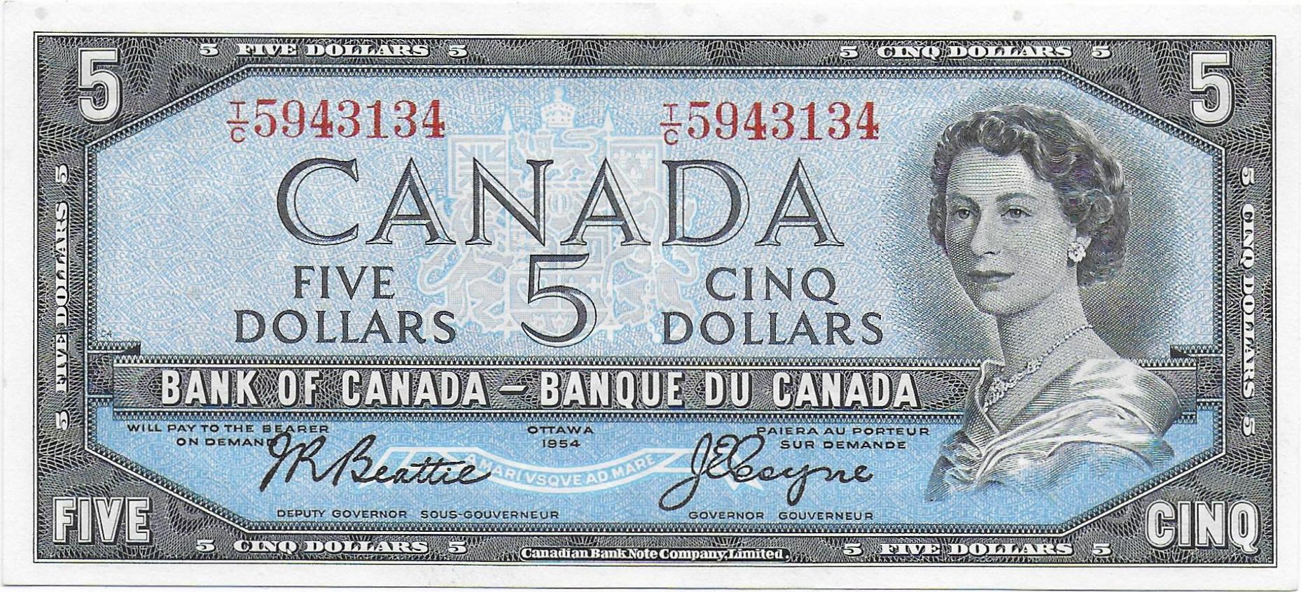 Canada 5 Dollars 1954 front.jpg
