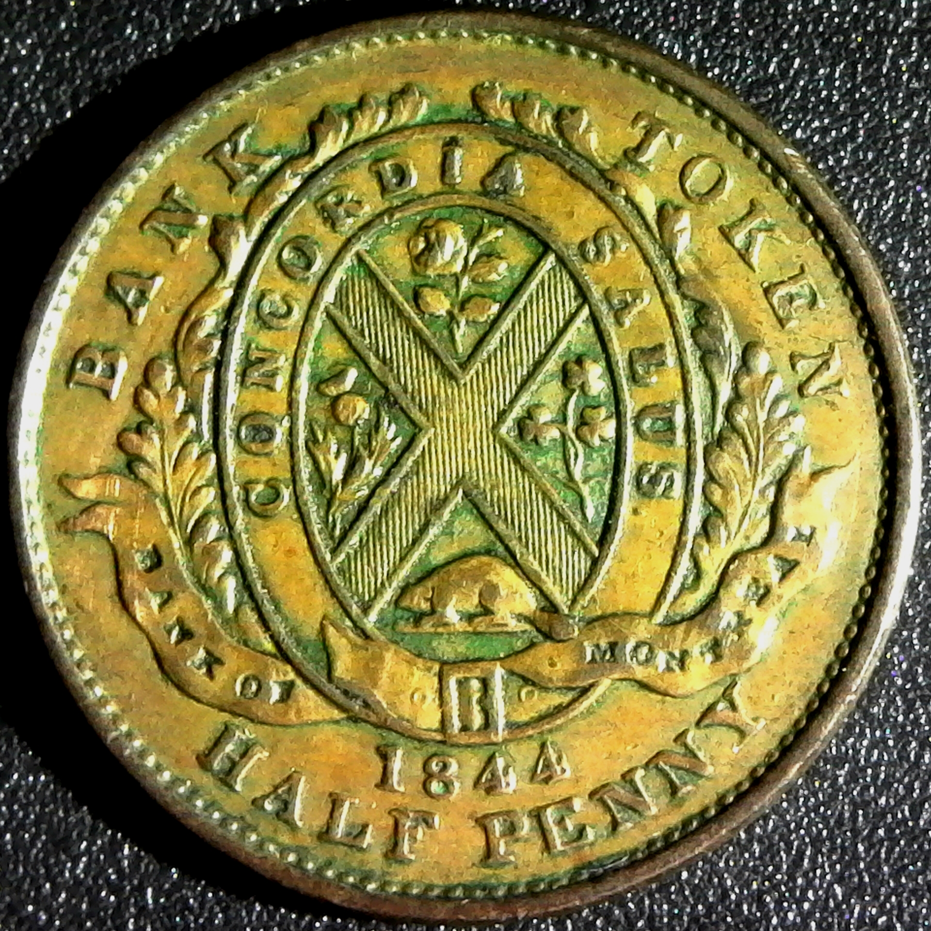 Canada Bank of Montreal Half Penny Token 1844 obv.jpg