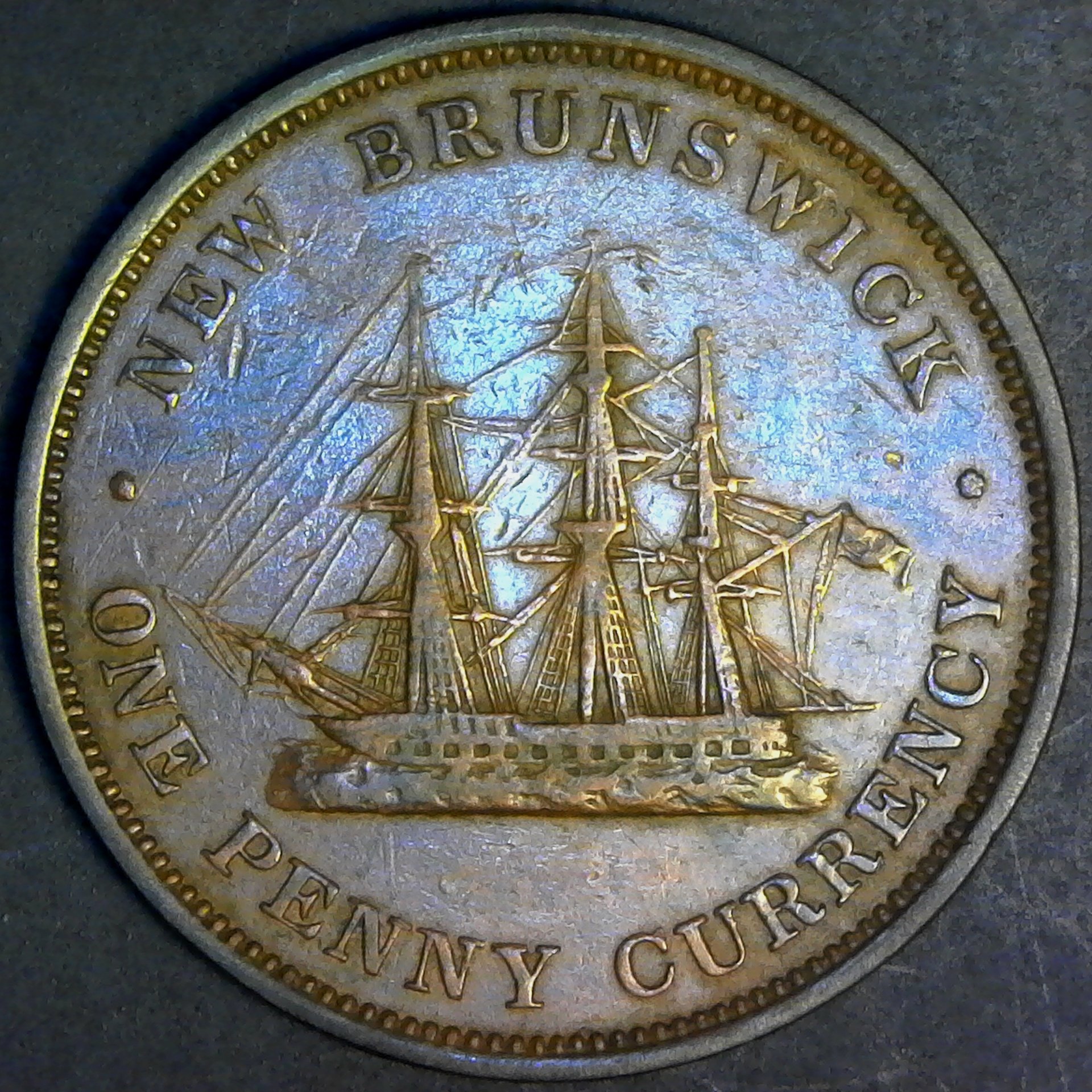 Canada  New Brunswick 1 Penny Token 1854 rev B.jpg