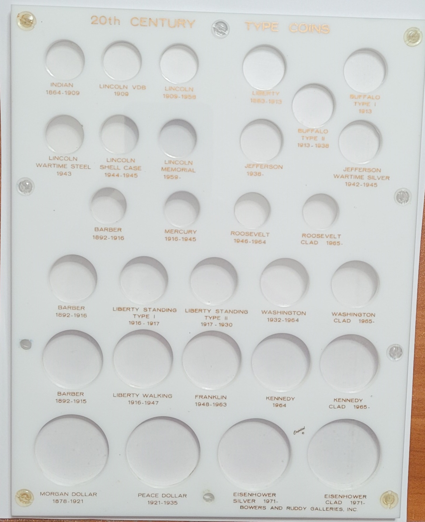 Capital Plastics Coin Holder 20th Century Type Coins White Bowers Rudy Galleries !.jpg