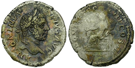 Caracalla - 198-217 - AR Denarius - RIC IV 116a, Rome, 18.5mm, 205 AD uncleaned Forum.jpg