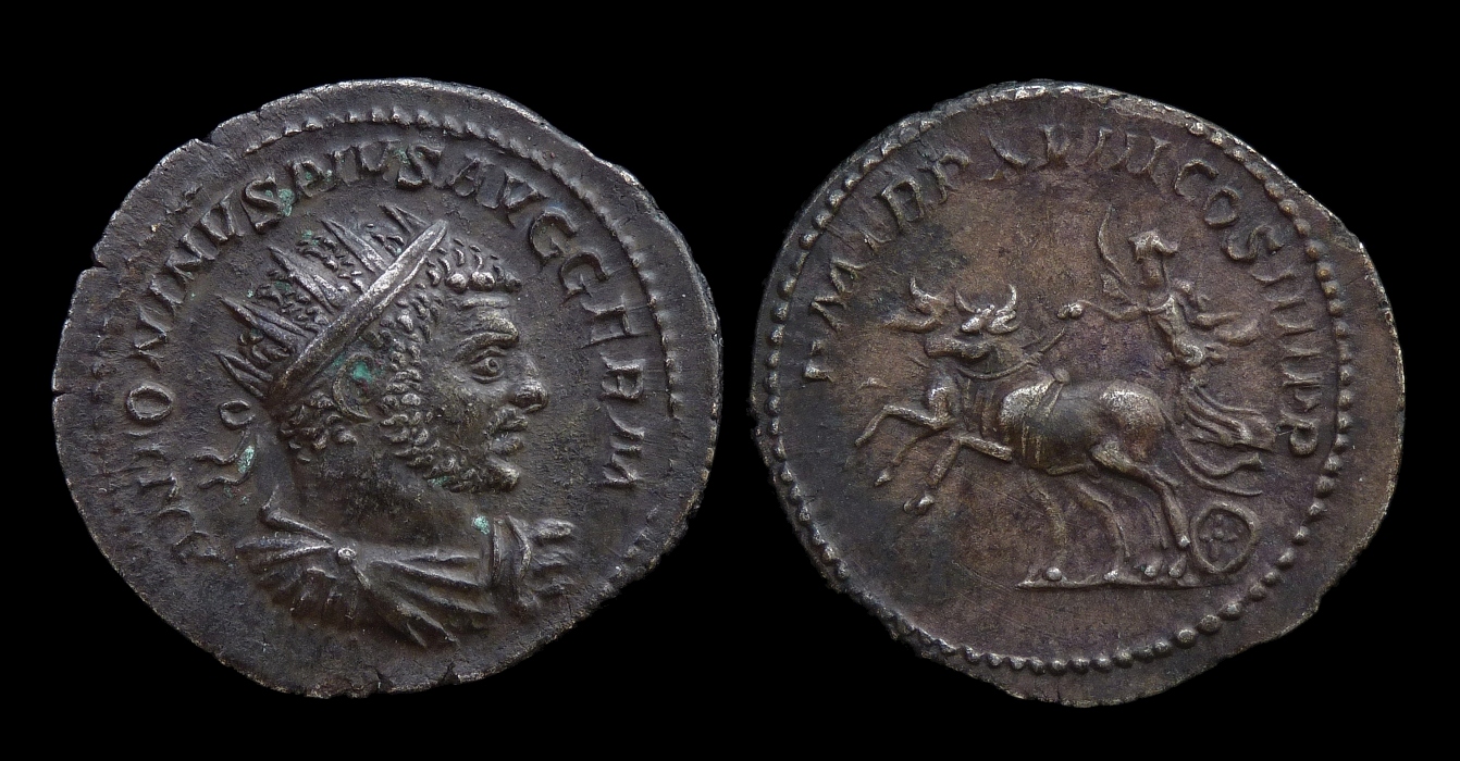 Caracalla - x6 Antoninianus Oxen Biga 2588.jpg
