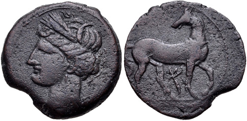 Carthage Second Punic War AE Shekel.jpg