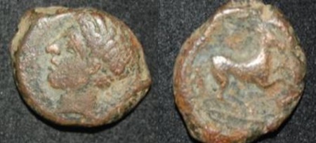 Carthage Zeugitana 4th-3rd C BC AE 15 Male Hd Horse Prancing SNG Cop 120 O-R.jpg