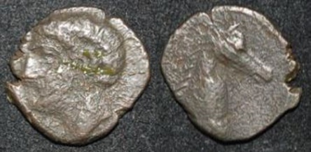 Carthago Nova Scipio 209-206 BCE AE 14 Horse Head RARE.jpg